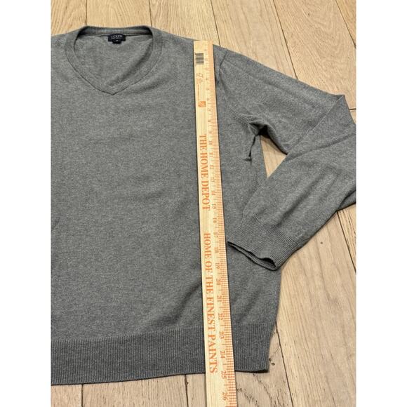 J Crew V Neck Grey Sweater Mens M Cotton Cashmere Blend Preppy - Machine Wash - Picture 7 of 7